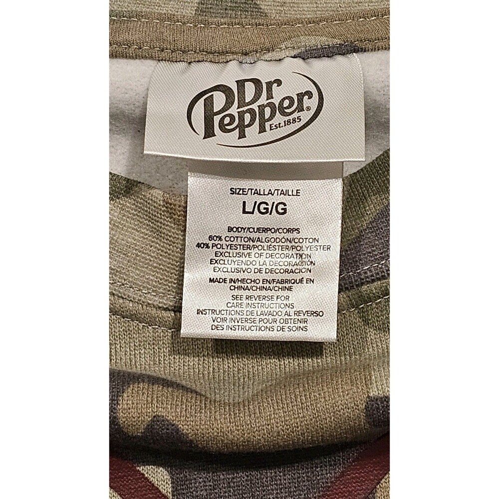 Dr. Pepper Camo Womens Oversized Sweatshirt Sz L - Picture 3 of 11